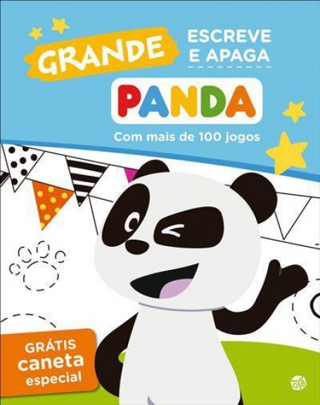 PANDA - GRANDE ESCREVE E APAGA com mais de 100 jogos, gratis caneta especial