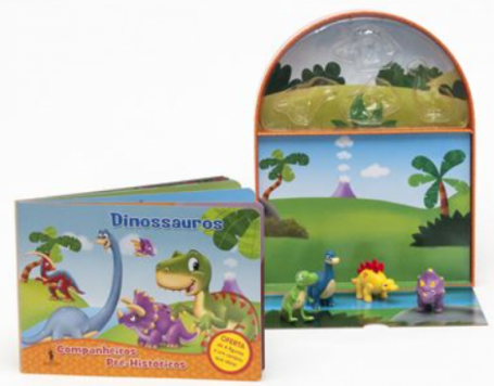 MINI BUSY 6 : DINOSSAUROS companheiros pre-hitoricos , oferta de 4 figuras e um cenario que abre!