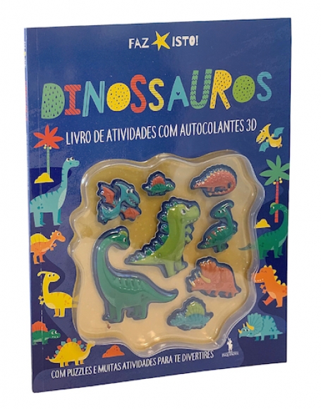 DINOSSAUROS - Livro de Atividades com Autocolantes 3D