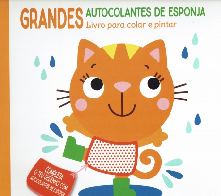 GRANDES AUTOCOLANTES DE ESPONJA - GATA livro para colar e pintar