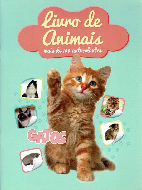 LIVRO DE ANIMAIS - GATOS - MAIS DE 100 AUTOCOLANTES