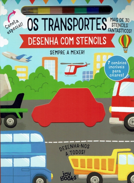DESENHA COM STENCILS : OS TRANSPORTES 7 cenarios incriveis para criares!