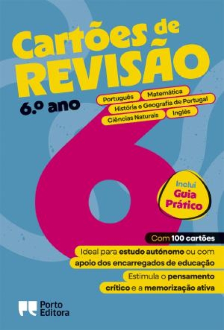 20567.10 - CARTÕES DE REVISÃO 6º ANO - PORTUGUÊS, MATEMÁTICA, HISTÓRIA E GEOGRAFIA, CIÊNCIAS E INGLÊS