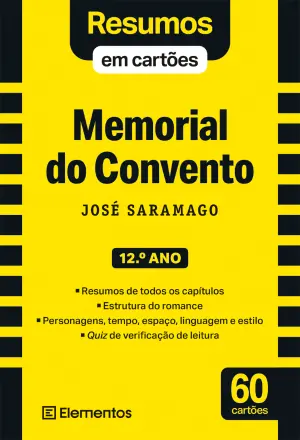 40205.10 - RESUMOS EM CARTÕES - MEMORIAL DO CONVENTO - JOSÉ SARAMAGO 12º ANO