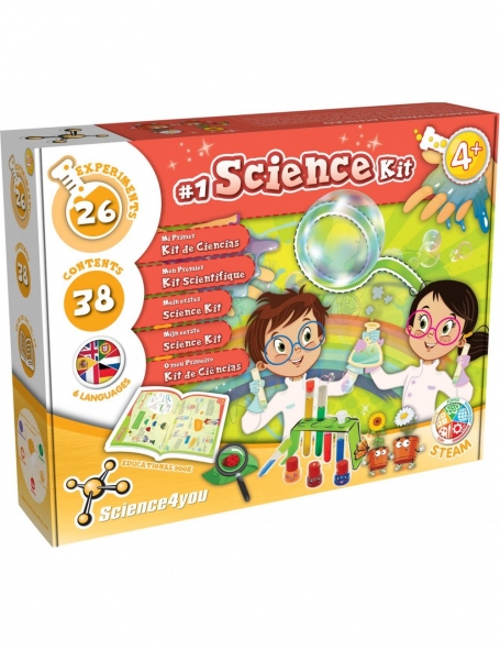 O MEU PRIMEIRO KIT DE CIENCIAS 4+ diverte-te a fazer massa maluca e a criar brilhantes mensagens cristalinas!