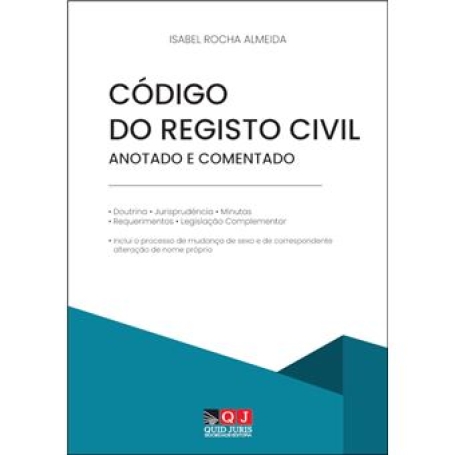CODIGO DO REGISTO CIVIL anotado e comentado
