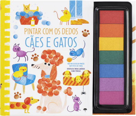 PINTAR COM OS DEDOS - CAES E GATOS nao necessita de pinceis nem potes de tinta , oferta de tintas lavaveis e nao toxicas
