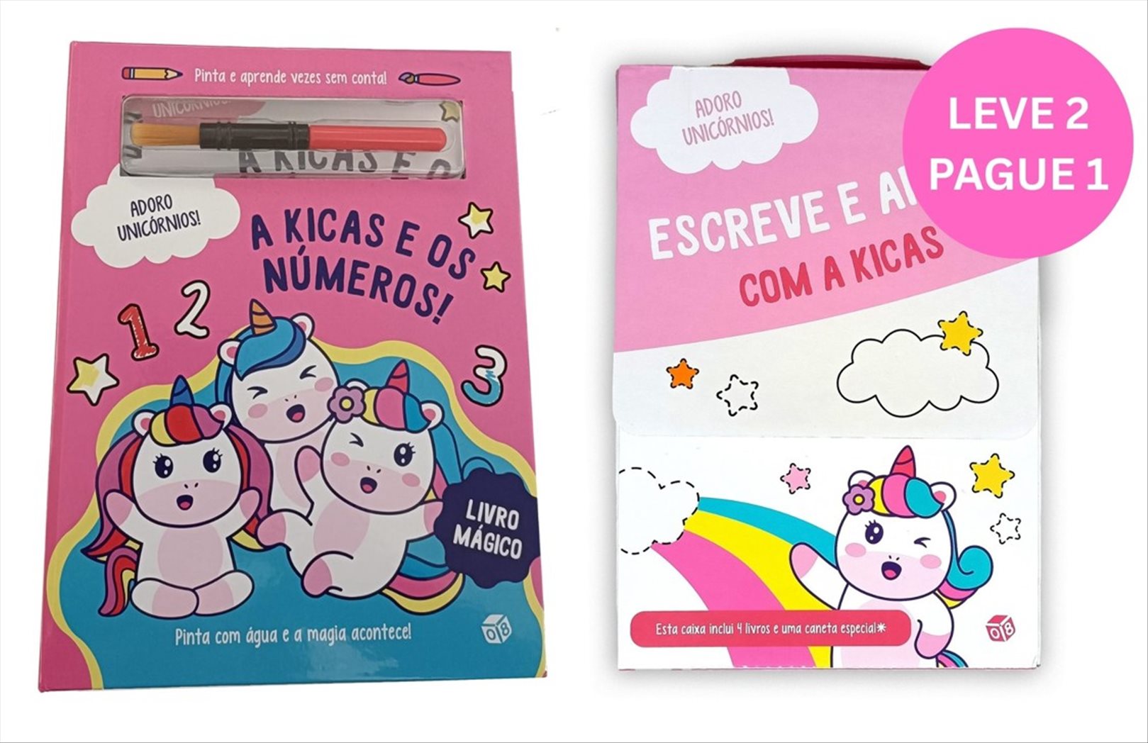 ADORO UNICÓRNIOS!- CAIXA COM 4 MINILIVROS E A KIKAS E OS NÚMEROS