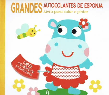 GRANDES AUTOCOLANTES DE ESPONJA - HIPOPOTAMA livro para colar e pintar