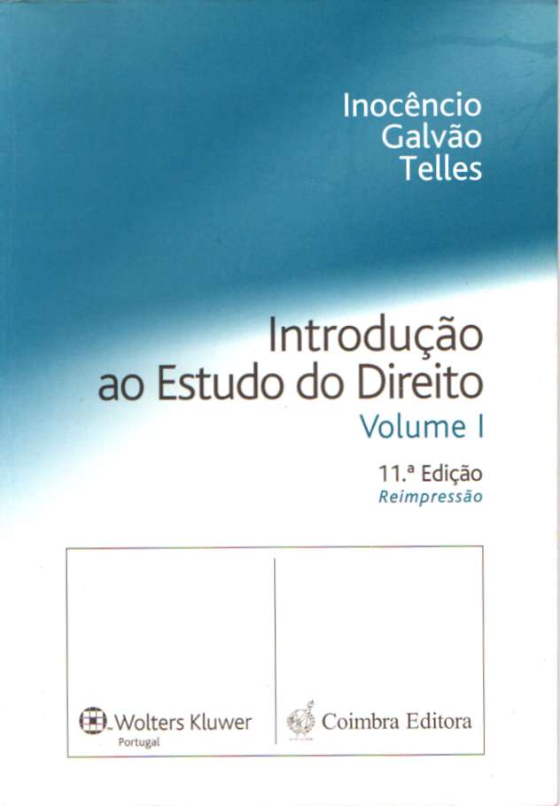INTRODUCAO AO ESTUDO DO DIREITO VOL. I - 11ª edicao