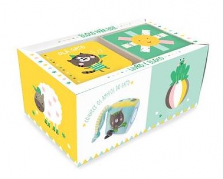 OLÁ GATO - 1 livro para aprender animais e 1 bloco muito fofo para brincar