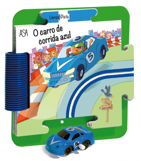 LIVROS PISTA - CARRO DE CORRIDA AZUL