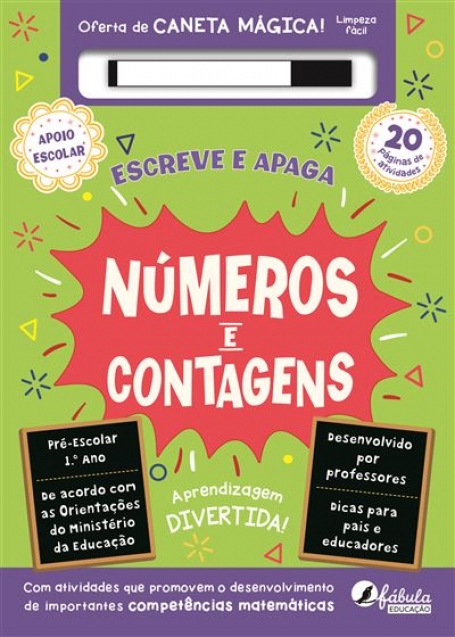 ESCREVE E APAGA - NÚMEROS E CONTAGENS - Pré-escolar I 1º ano