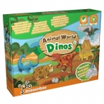 ANIMAL WORLD - DINOS - diverte-te a brincar com os dinossauros de madeira e com o livro de colorir