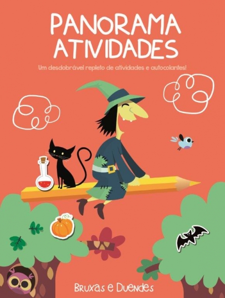 PANORAMA ATIVIDADES - BRUXAS E DUENDES - Um Desdobravel repleto de atividades e autocolantes