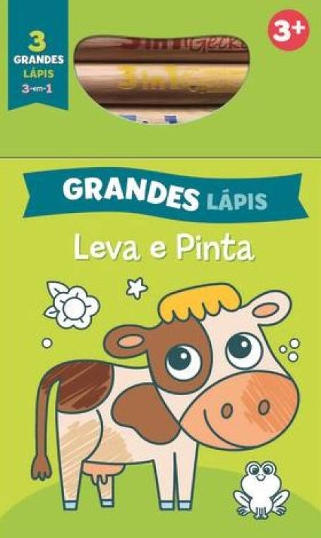 COLORIR E BRINCAR COM LÁPIS GIGANTES - 3 EM 1 - VACA