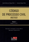 CODIGO PROCESSO CIVIL ANOTADO TOMO I - ARTIGOS 1º A 702º - REMISSOES ANOTACOES JURISPRUDENCIA LEGISLACAO COMPLEMENTAR