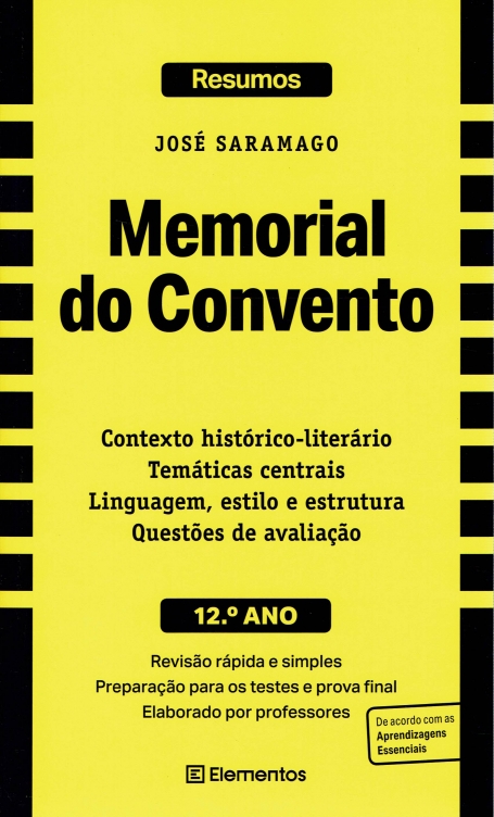 40181.33 - MEMORIAL DO CONVENTO DE JOSE SARAMAGO - resumo da obra - vida e obra do autor - caracterizacao das personagens - testes de avaliacao