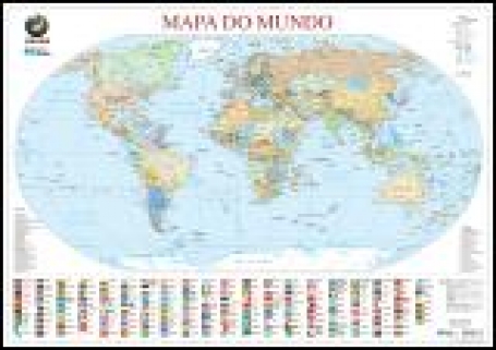 32183.17 - MAPA MUNDO FOLHA PLASTIFICADA (55.5X39.5 cm) folha plastificada