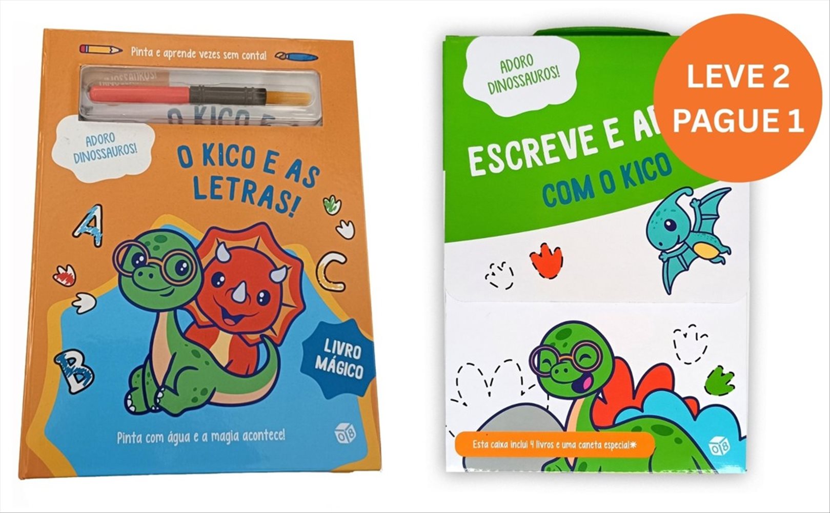 ADORO DINOSSAUROS!- CAIXA COM 4 MINILIVROS E O KIKO E AS LETRAS